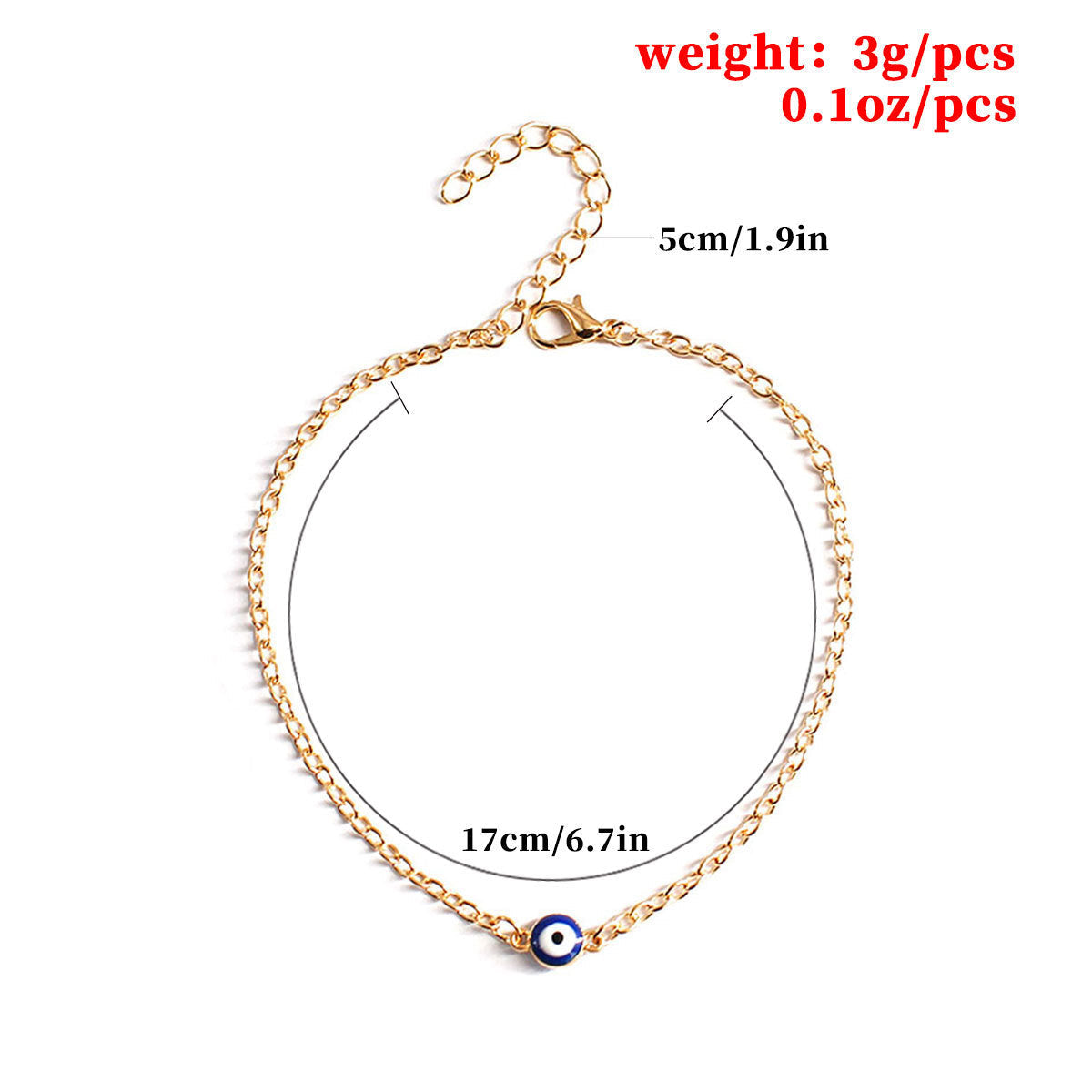Evil Blue Eye Chain Bracelet