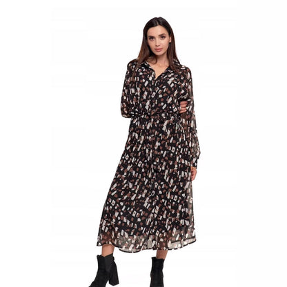 Fashion Floral Print Cardigan Dress – Loose Long Sleeve Shirt Midi, Open-Front Layering Piece