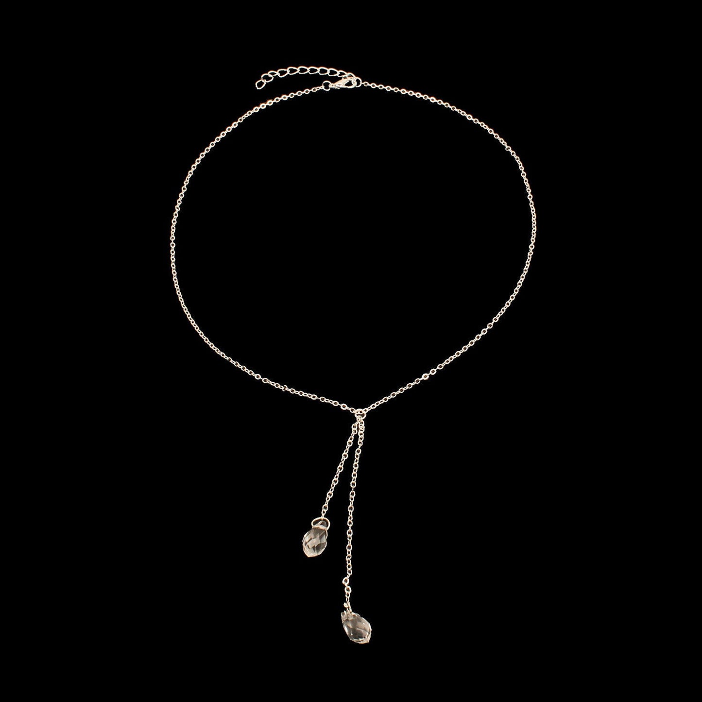 Long Sweater Crystal Fashion Necklace