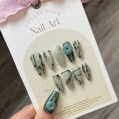 1023- Handmade press on nails fake nails removable