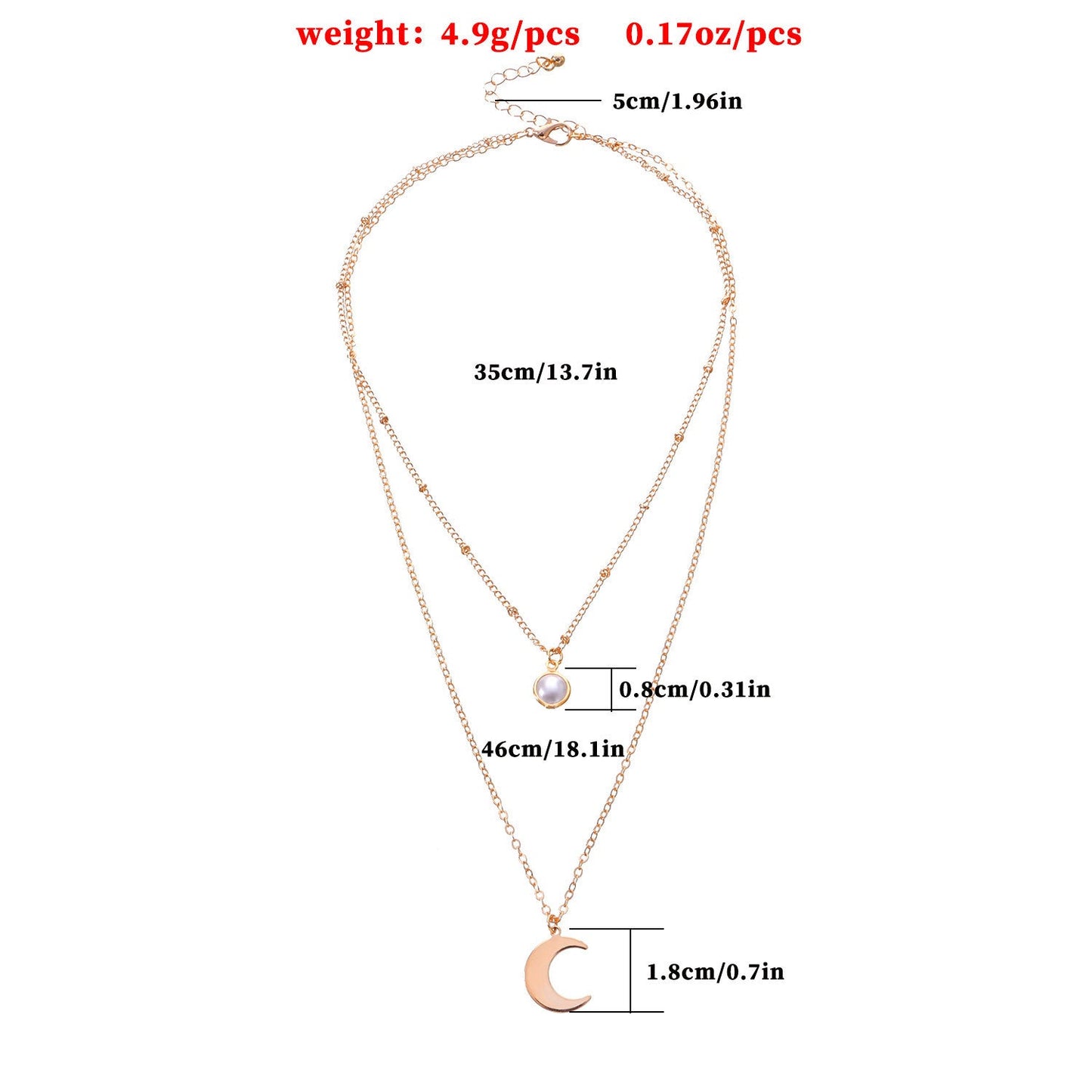 Moon Pearl Pendant Necklaces