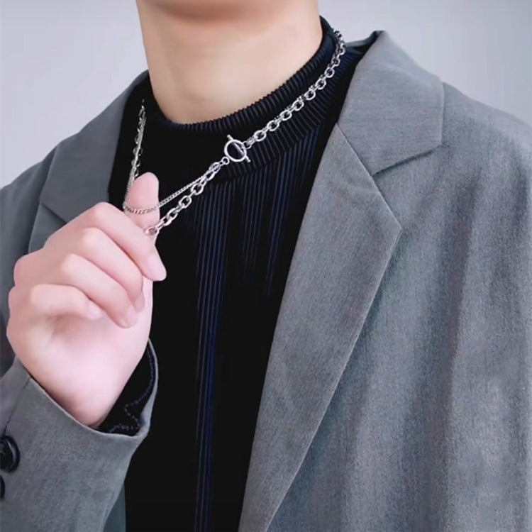 Multi Double Layer Necklace Choker Chain Necklace