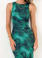 Women's Spring Summer Elegant Sexy Printed Bodycon Waist-Defining Slimming Chic Dress