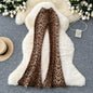 Women's Sexy Fashion Leopard Flare Pants - Leopard Print Stretchy Skinny Leg, Slimming Casual Trousers