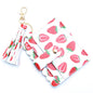 Personalized PU leather printed leopard print women's change bag multi-card ID bag fringed pendant