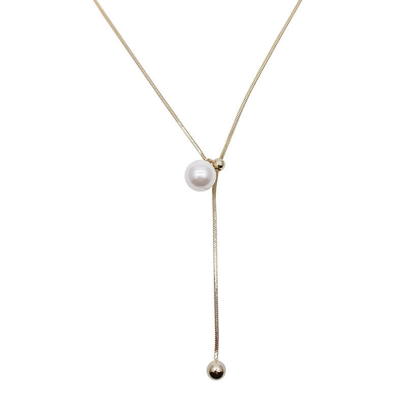 Fashion Pearl Beaded Necklace Sweater Chain Choker