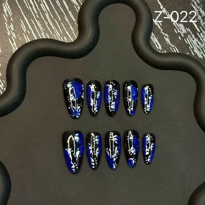 Autumn and winter Press on Nails advanced hand-painted butterfly finished removable nail flakes