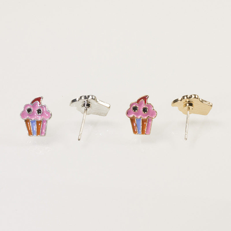 Rainbow ice cream star earrings set