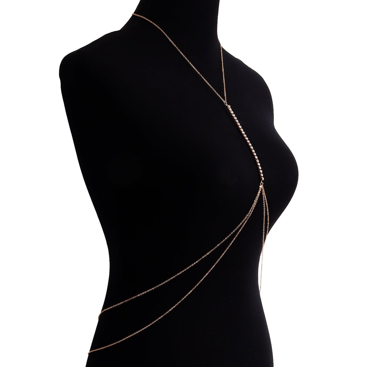 Simple Rhinestone Bikini Breast Chain Waist Chain Sexy Body Jewelry