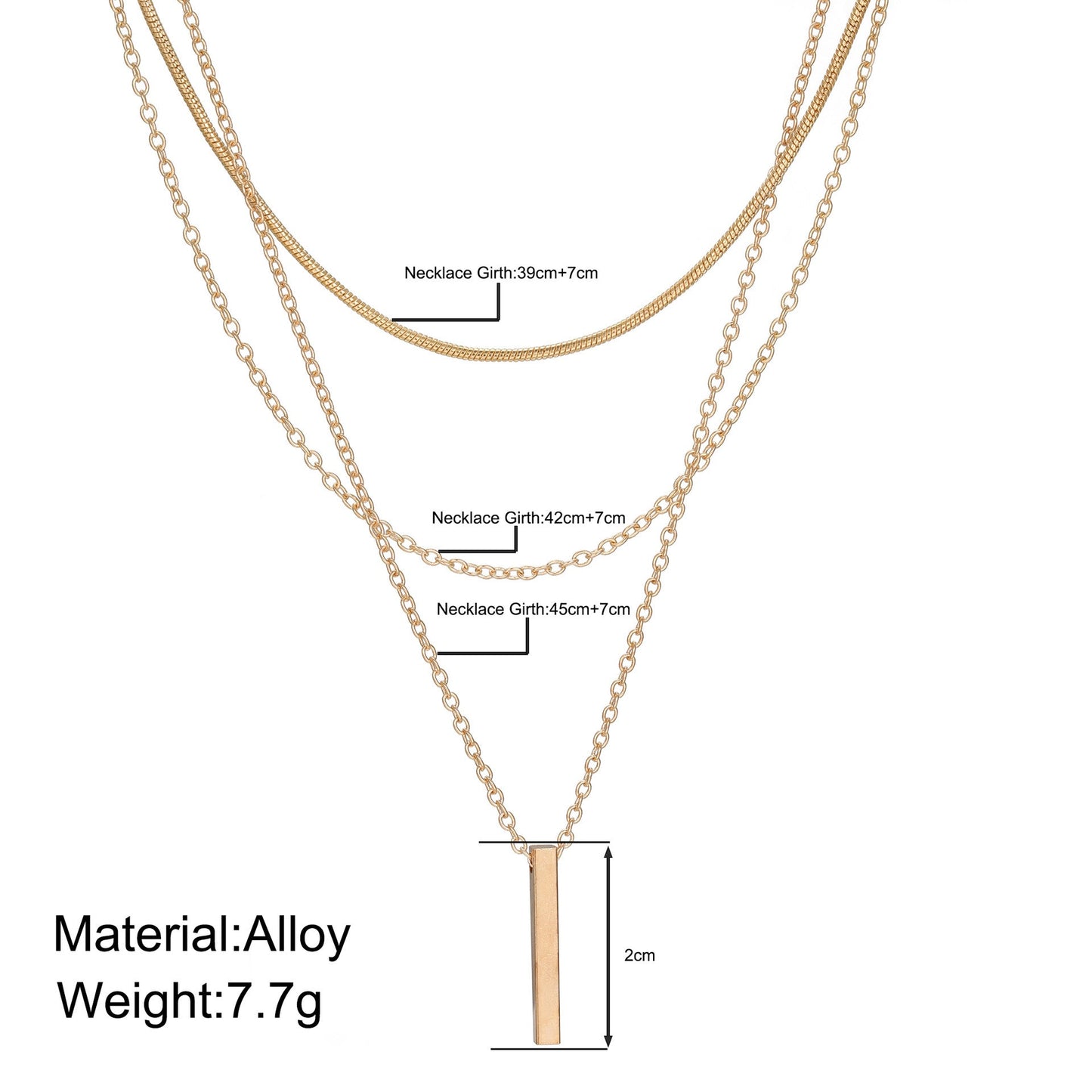 Bohemian Necklace Multi Layered Related Clavicle Chain Necklace