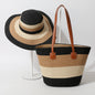 Striped Woven Straw Bag – Summer Large Handheld Tote, Shoulder Commuter Purse