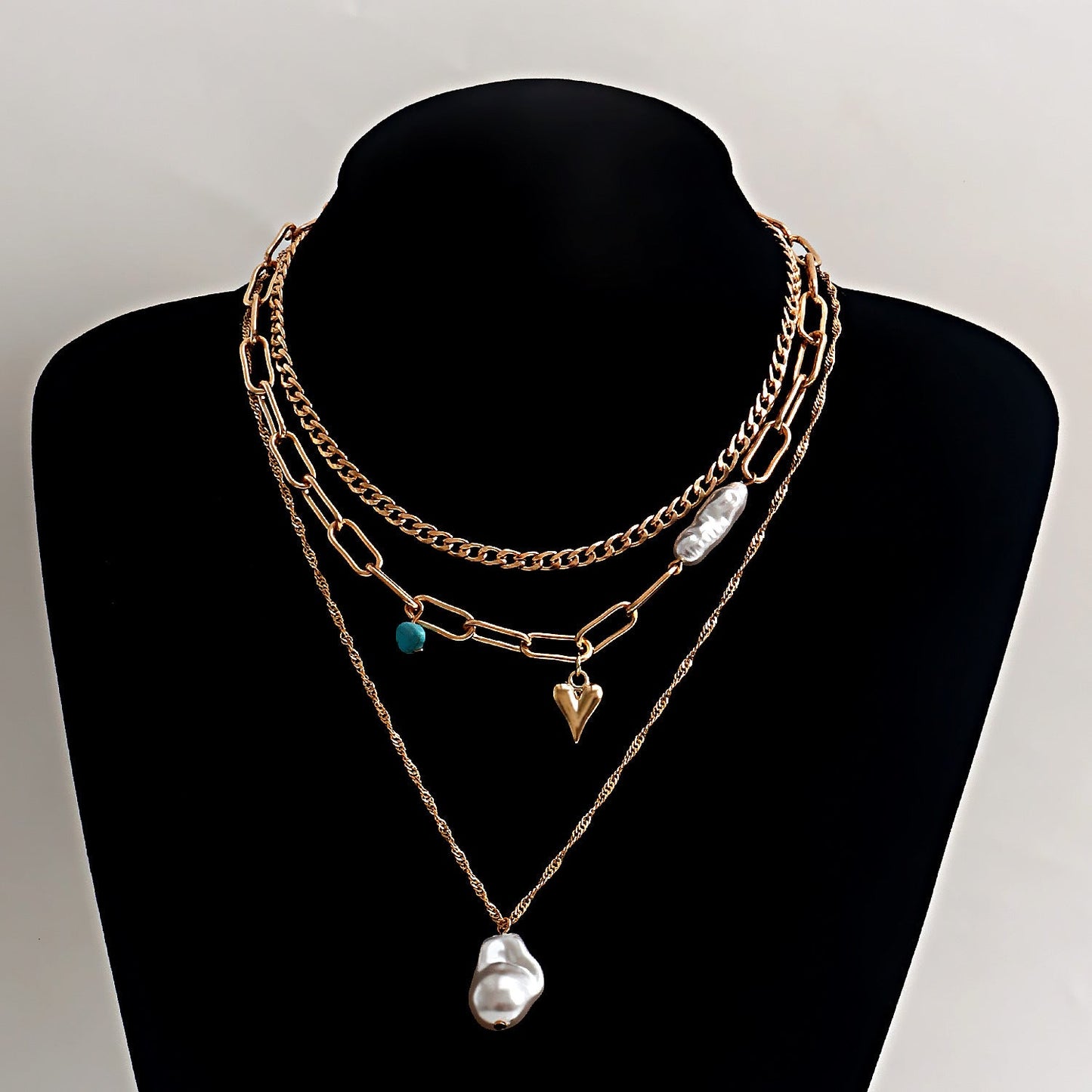 Multi Layer Heart Pendant Necklace