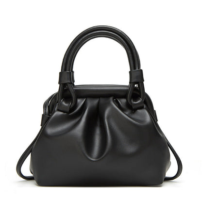 Top handle small purse, small tote purse with crossbody strap, Versatile pleated stylish underarm bag