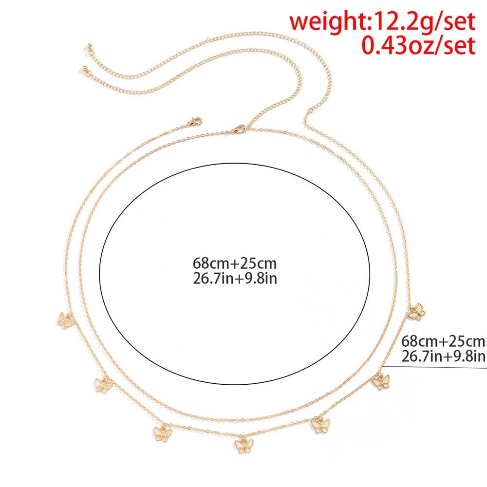 Butterfly Pendant Waist Chain Elegant Waist Belly Chain Jewelry Body Chain