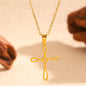 Cross Pendant Stainless Steel Clavicle Chain & Earrings Set Simple Daily Jewelry