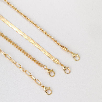 5-in-1 Layered Gold Necklace Set - Tarnish-Free 14k Gold Plated Chunky Chain Stack for Women