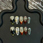 Hand-painted handcrafted design Autumn and winter high-end sense light luxury medium and long style Press on Nails metal sweet and cool style
