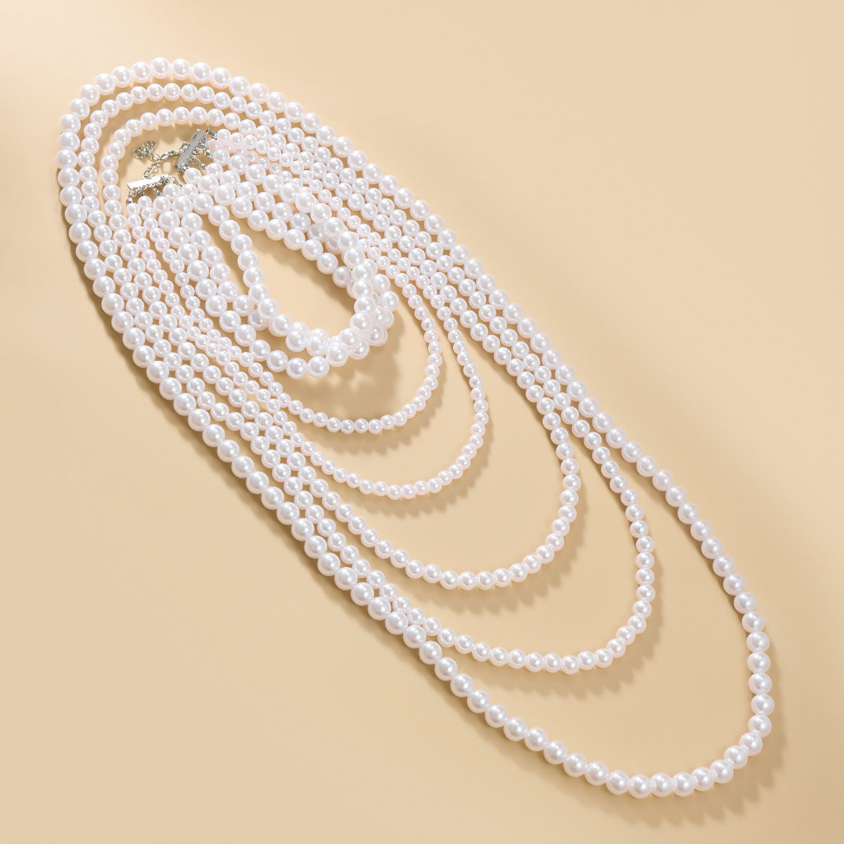 Simple Multi-layer Pearl Women Necklace Long Sweater