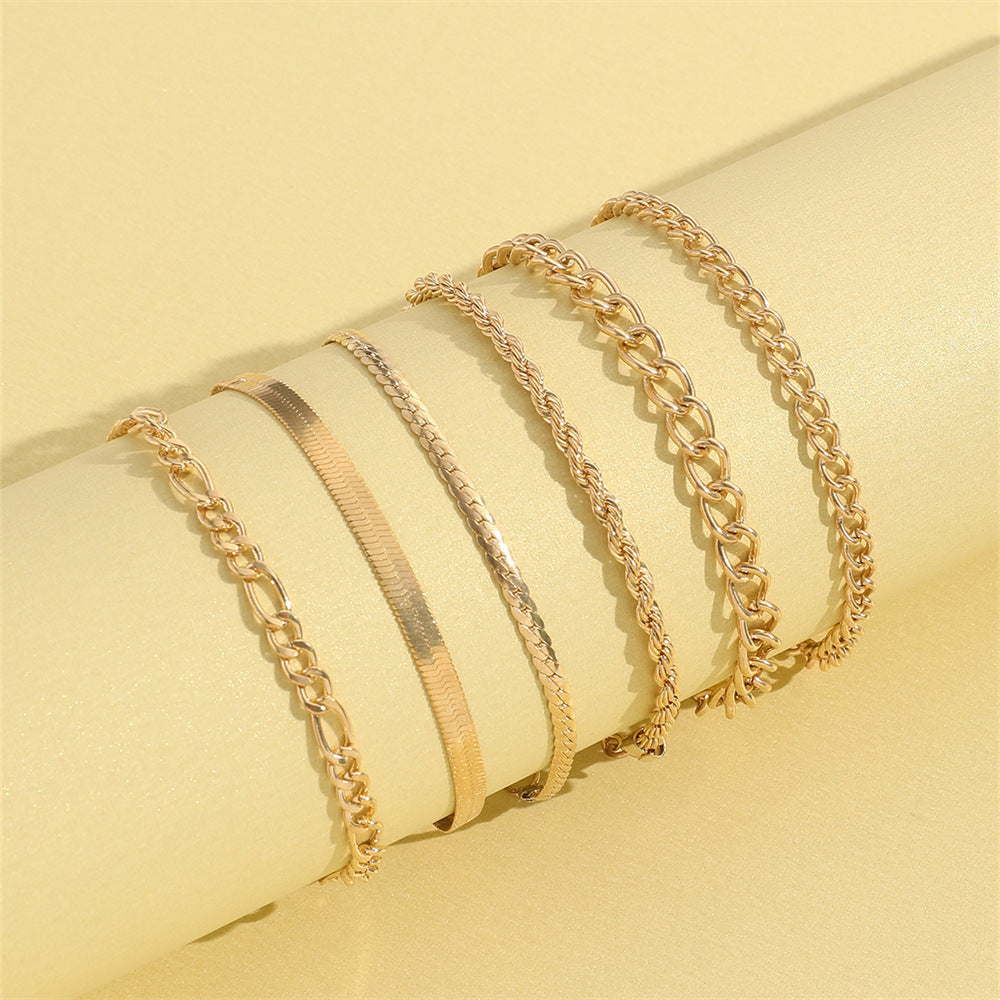Custom Flat Snake Cuban Chain Fashion Jewelry Bracelet