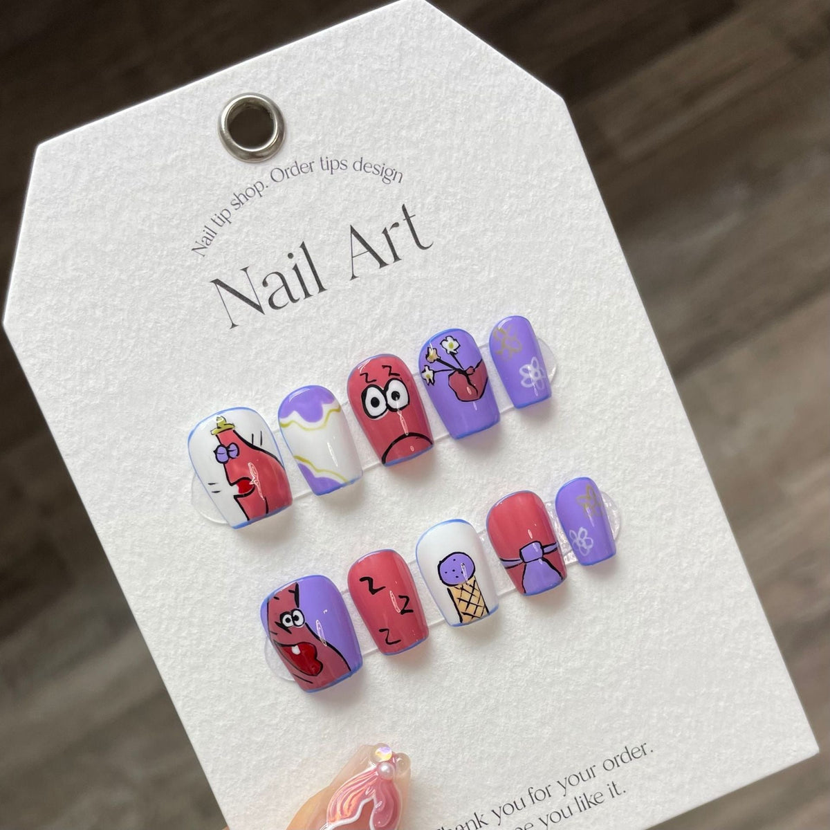 1022- Handmade press on nails fake nails removable