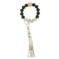 PU Tassel Keychain Women's Bag charm Silicone Beaded Keychain Wristlet Key Ring Bracelet Cute Car Key Chain Holder for Women Girls