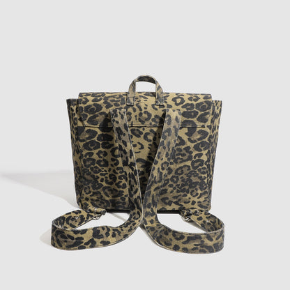 Girls Backpack - Stylish Female Leopard Print Backpack, Perfect Schoolbag for Ladies, Travel-Light Large Capacity Backpack Purse