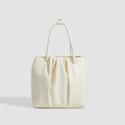 Square pleated versatile bag, bag women's fashion women's tote bag, portable casual shoulder bag