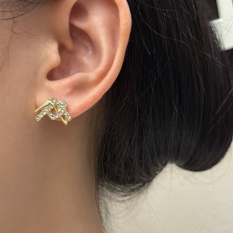Romantic Heart Rhinestone Earrings