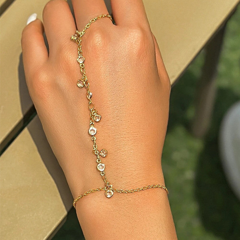 Stone Finger Chain Bracelet