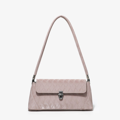 Small shoulder purse, pink baguette armpit bag, versatile diamond tote bag, simple shoulder bag