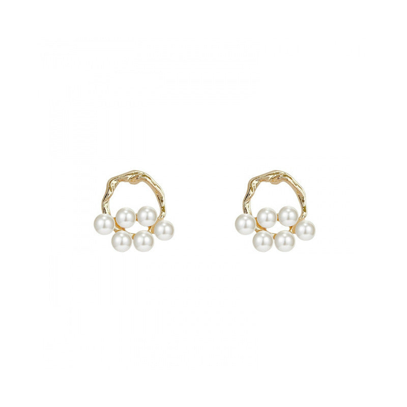 Pearl Beads Geometric Earrings