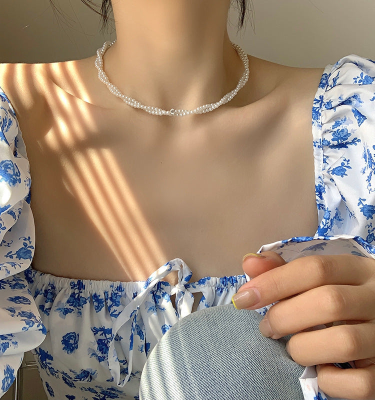 Multi-Layer Baroque Pearl Choker Necklace for Women