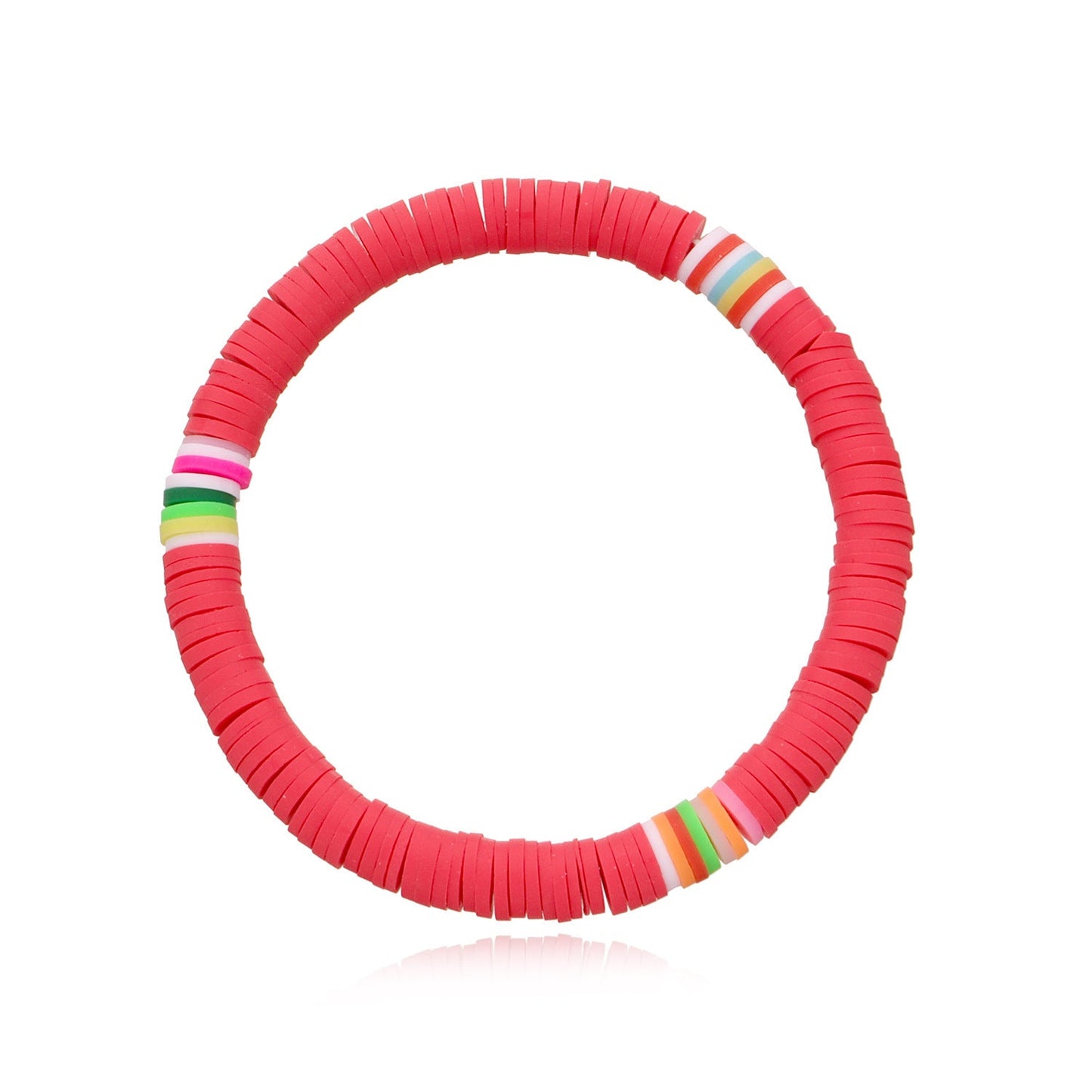 Polymer Clay Rainbow Stretch Bracelet