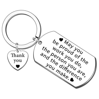 Stainless Steel Keychain Thanksgiving Inspirational Gifts for Family, Friends and Colleagues