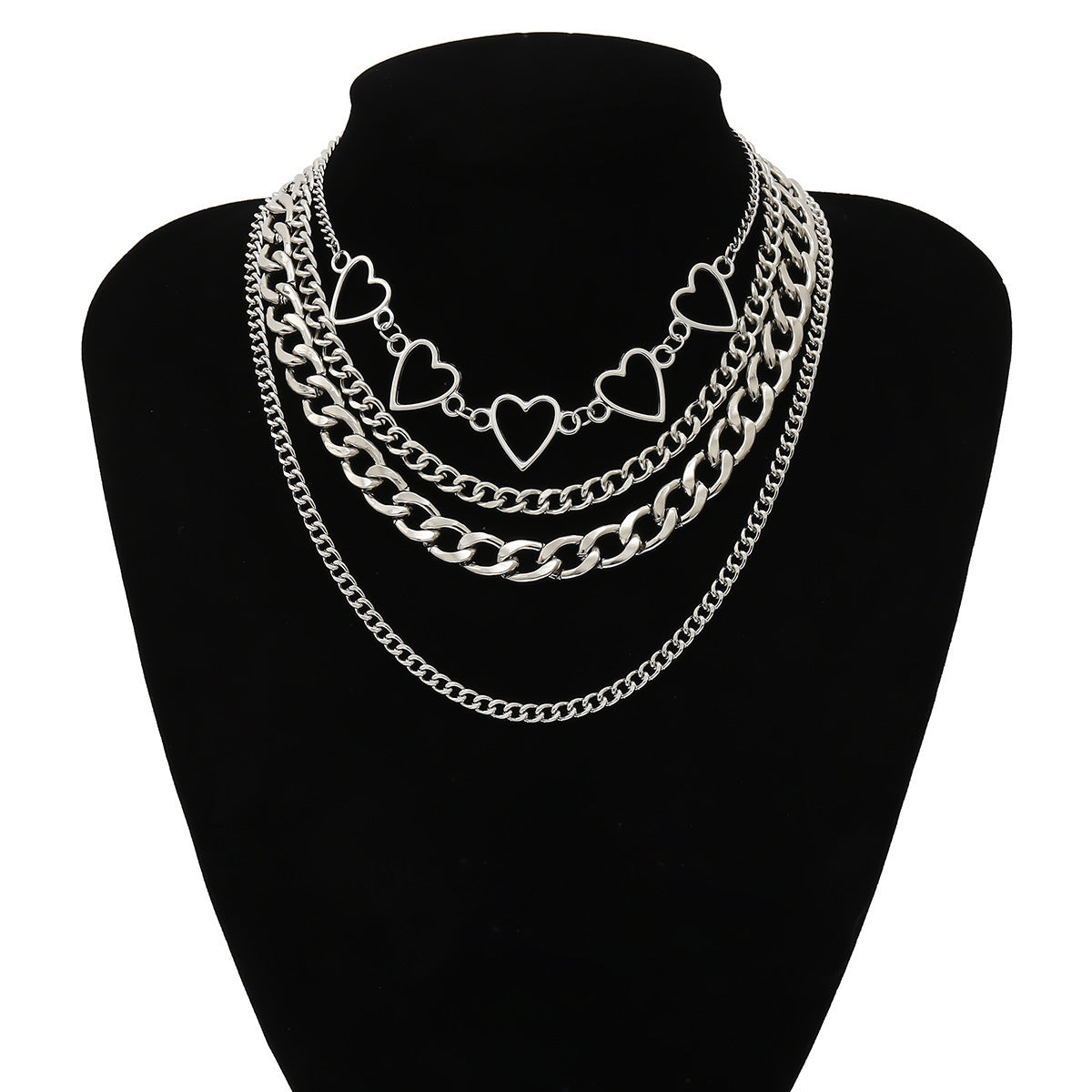 Layer Chain Heart Shaped Necklace for Women