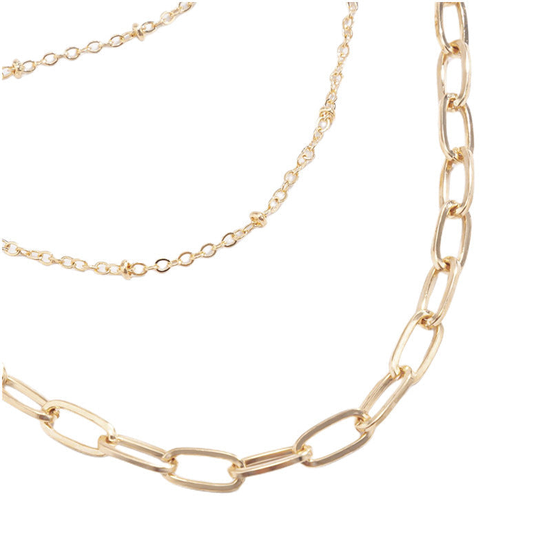 Multi Layer Paper Clip Chain Necklaces Jewelry