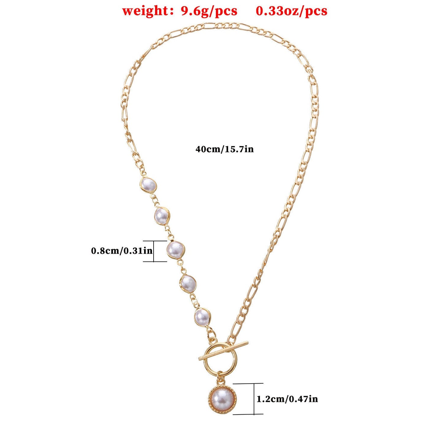 Punk OT Pearl Chain Necklace
