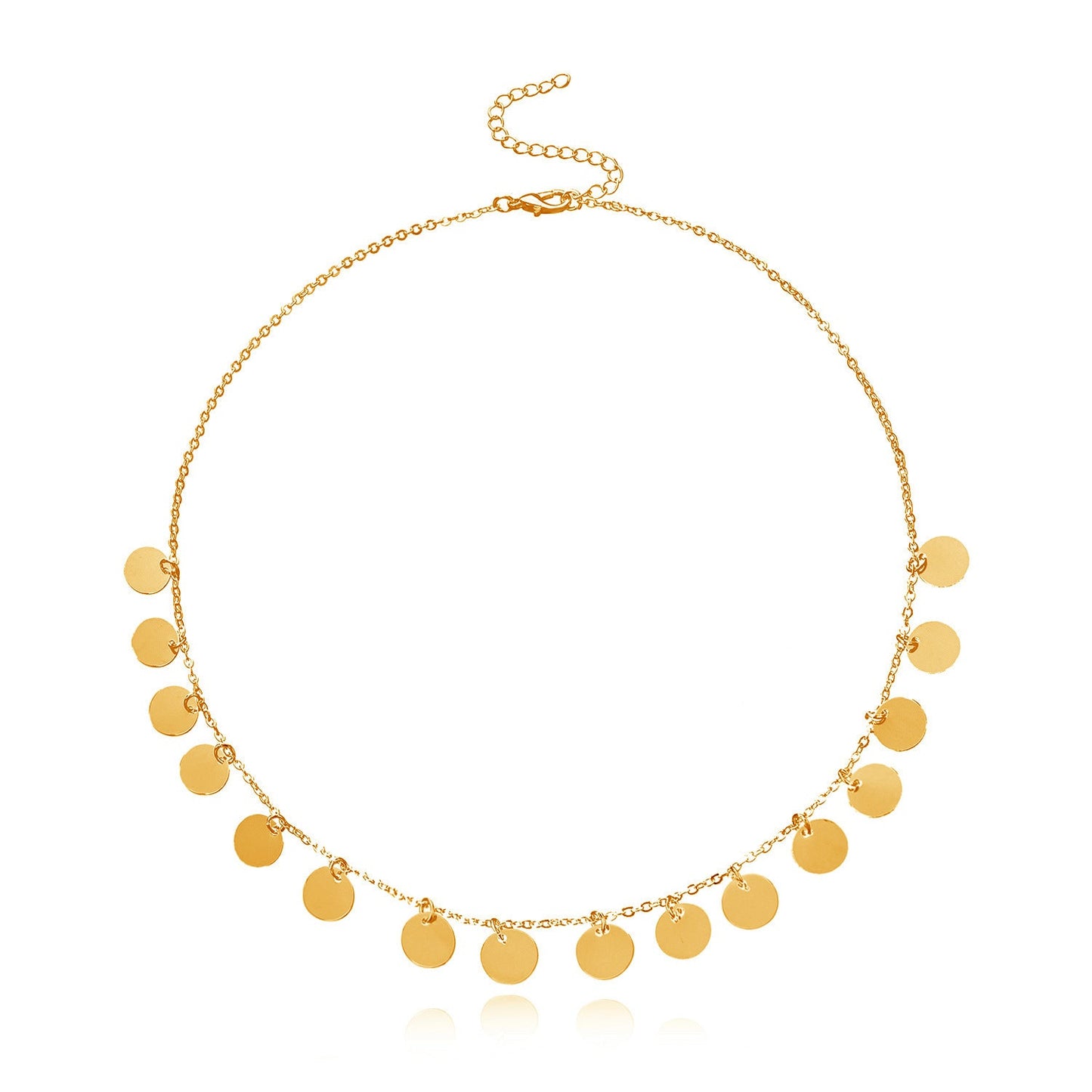 Round Disc Pendant Necklaces for Women