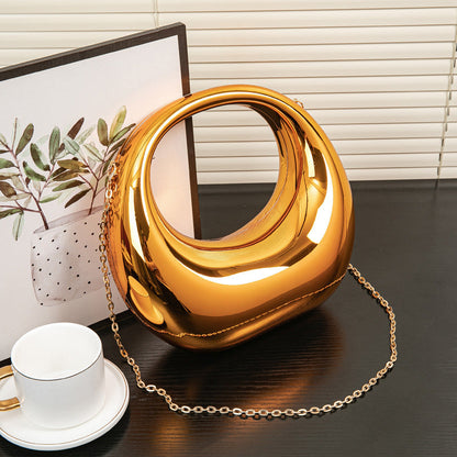 Elegant evening Bag – Gold and Silver Dinner Bag, Stylish Makeup Acrylic Bag, Perfect Prom Bag, Party Purse