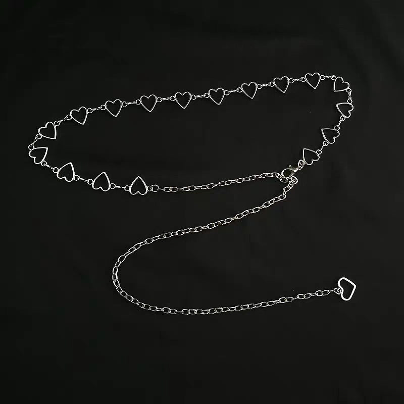 Double Chain Love Waist Chain Hip Hop Heart Pants Chain