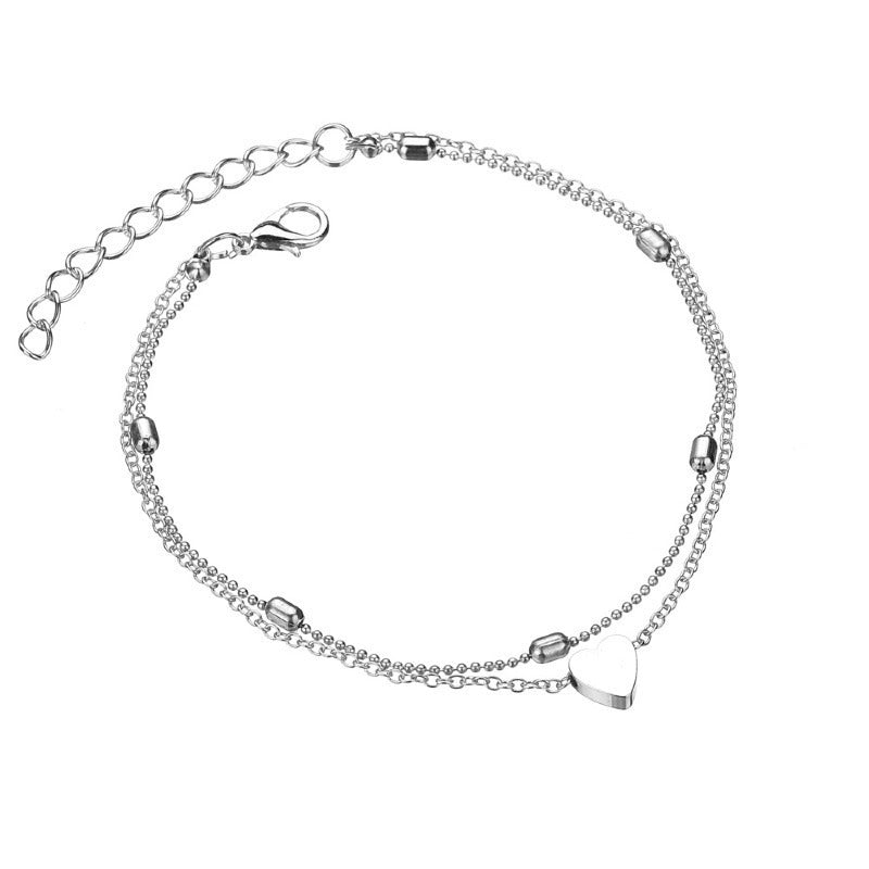 Double Layer Chain Heart Necklace