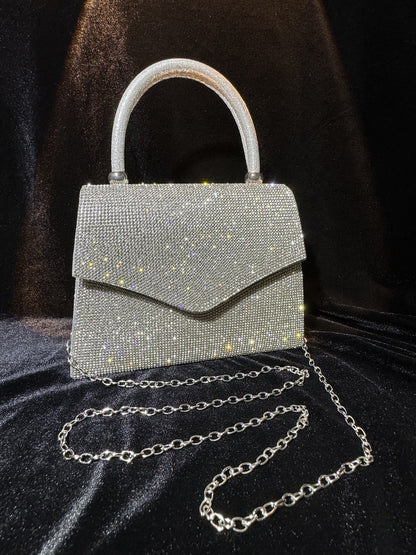 Evening Bag Clutch Purses for Women, Rhinestone silver
