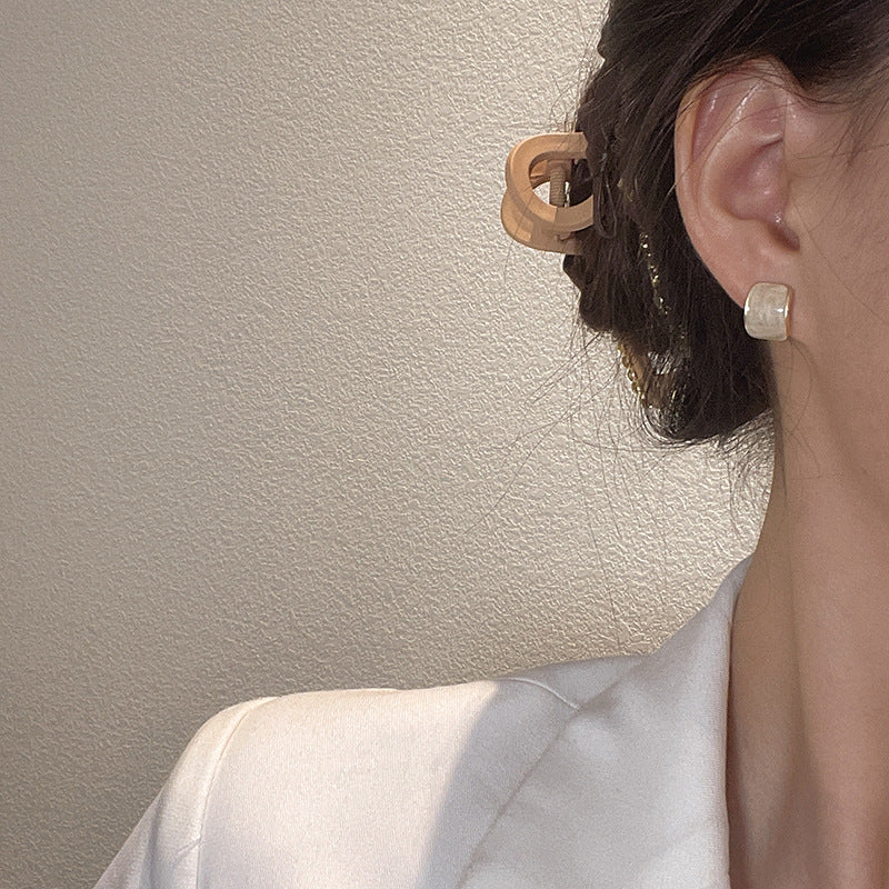 Enamel Dome Studs Earrings
