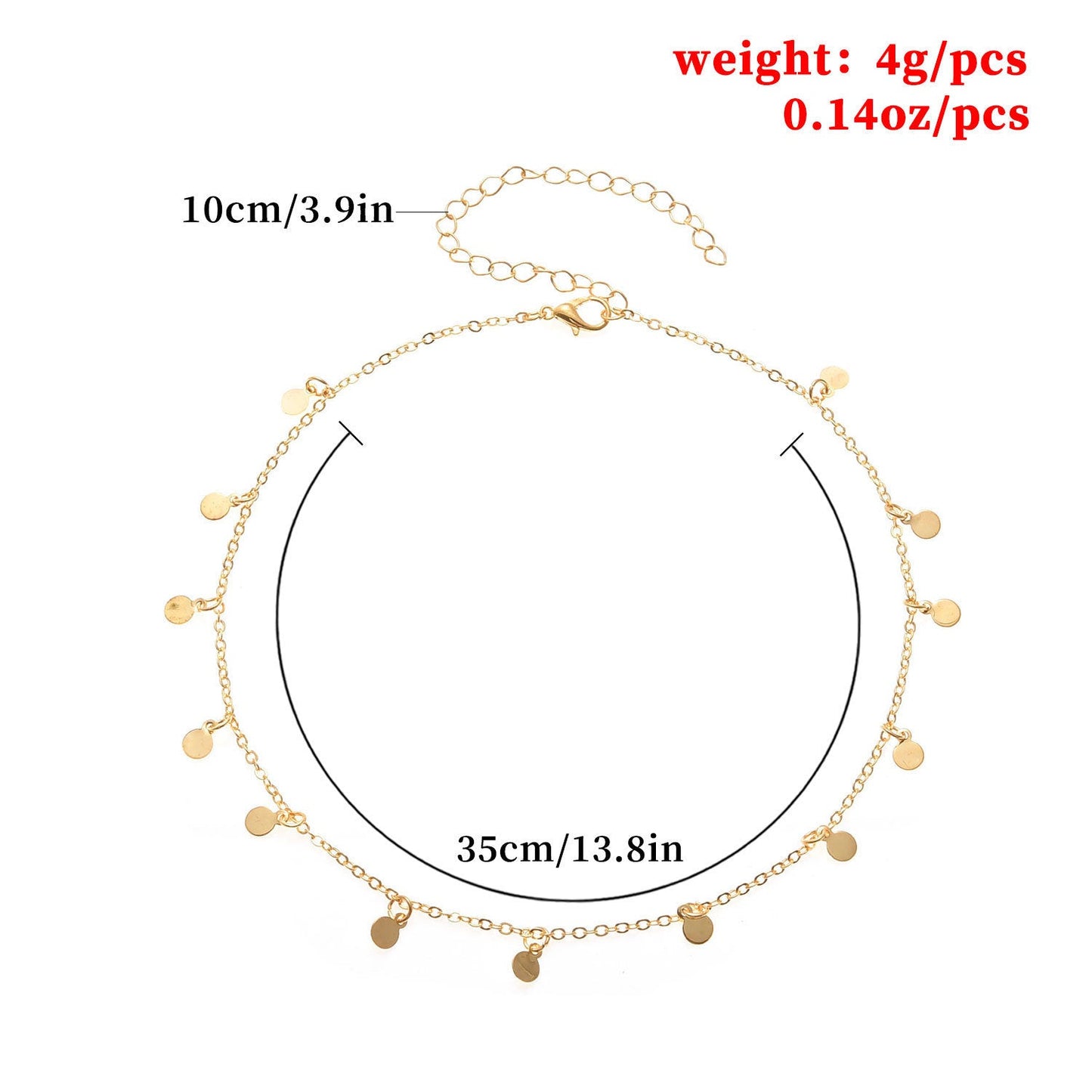 Geometric Round Disc Clavicle Pendant Chain Retro Necklace