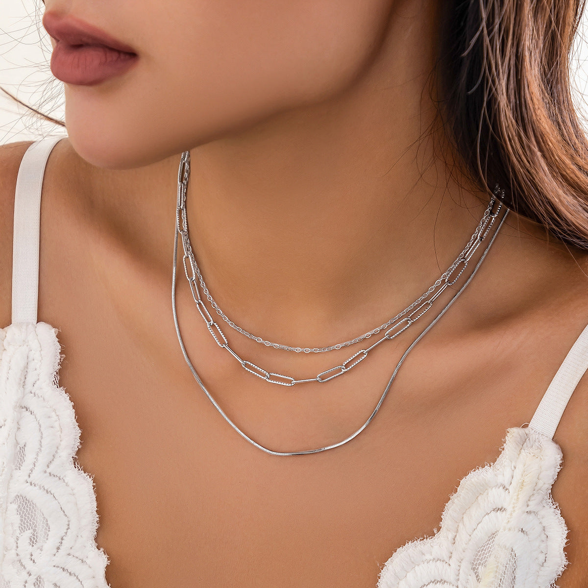 Layered Choker Necklaces Handmade Coin Tube Star Pendant Multilayer Necklaces