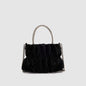 Mini rhinestone hand-held pleated bag, fashion party tote crossbody cloud chain woman