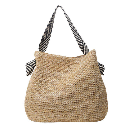 Large Woven Straw Tote – Women’s Beach Shoulder Bag, Vacation Handbag & Crossbody Purse