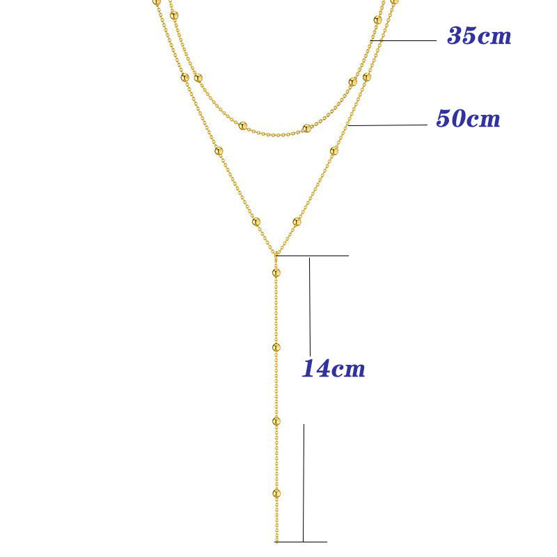 Layered Beaded Chain Drop Necklaces