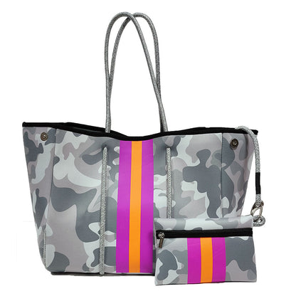 Neoprene Perforated Tote Set – Mother-Child Beach Bag, Water-Resistant Gym & Swim Duffle