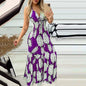 Summer Bustier Spaghetti Strap High Waist Printed Maxi Dress Sexy Women's Dress